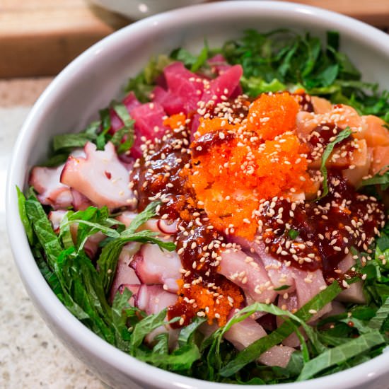 How to Make Korean Sashimi Rice - Recipe photo by sffood