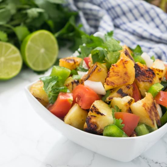 Paleo Warm Grilled Pineapple Salsa - Recipe photo by WhittyPaleo