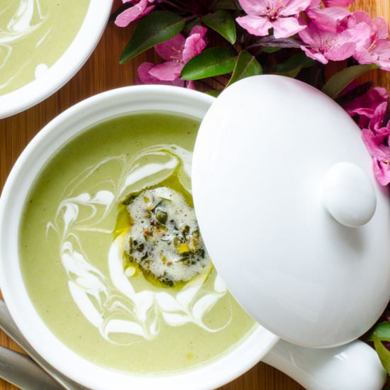 Potato, Leek and Green Garlic Soup - Recipe photo by Elegant Meraki