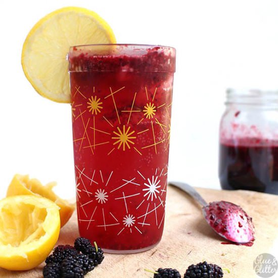Lemon Mulberry Shrub - Recipe photo by glueandglitter