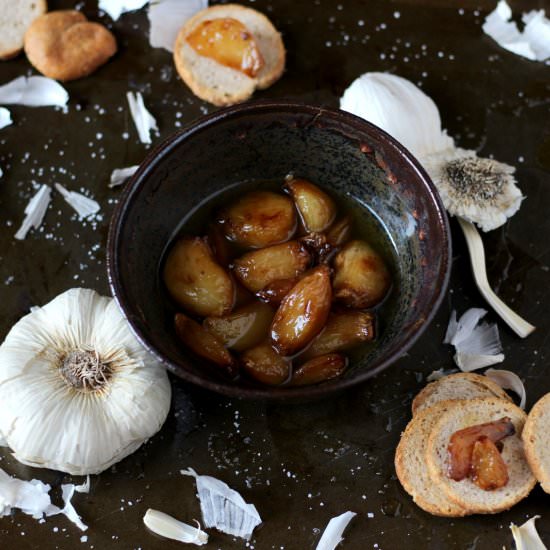 Garlic Confit - Recipe photo by thewoodenskillet