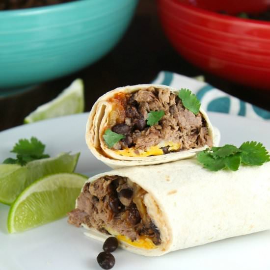 Slow Cooker Beef & Bean Burritos - Recipe photo by missinthekitchen