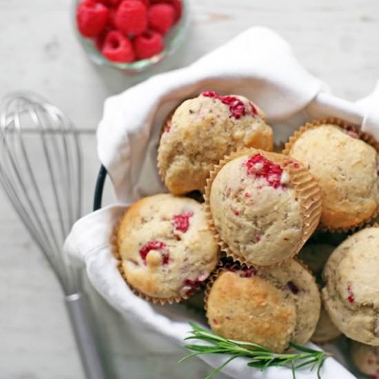 Raspberry Rosemary Muffins - Recipe photo by aplantbasedsoul