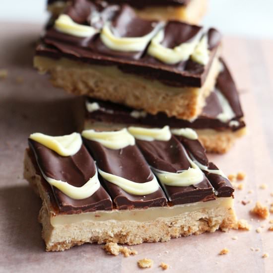 Oatmeal 'Twix' Squares - Recipe photo by EatInEatOut Magazine