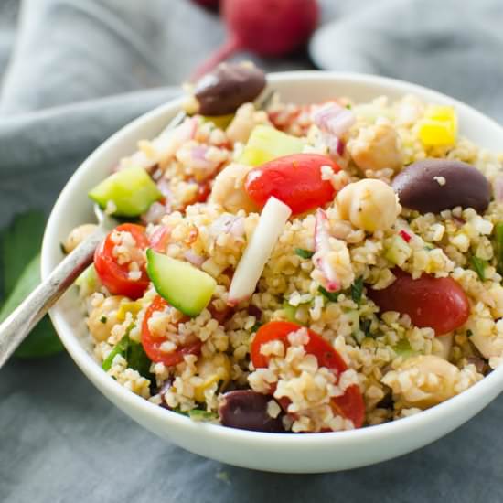 Mediterranean Cracked Wheat Salad - Recipe photo by garlic and zest