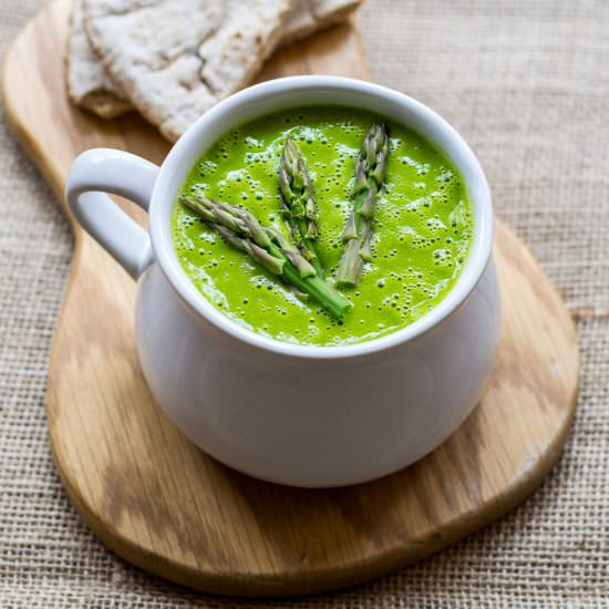 Asparagus & Swiss Chard Soup - Recipe photo by planetveggie