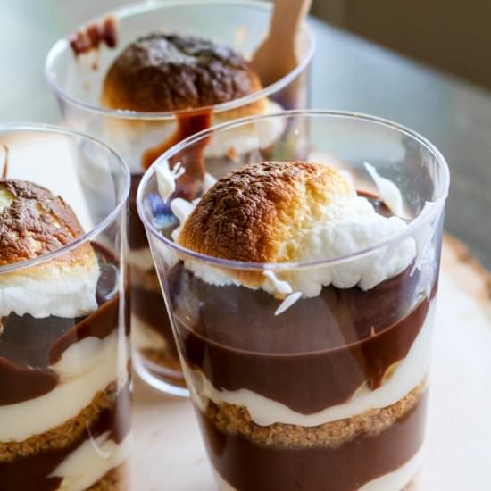 S'mores Cheesecake Shooters - Recipe photo by wrightfamilytable