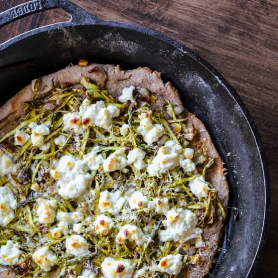 Asparagus & Ricotta Skillet Pizza - Recipe photo by wrightfamilytable