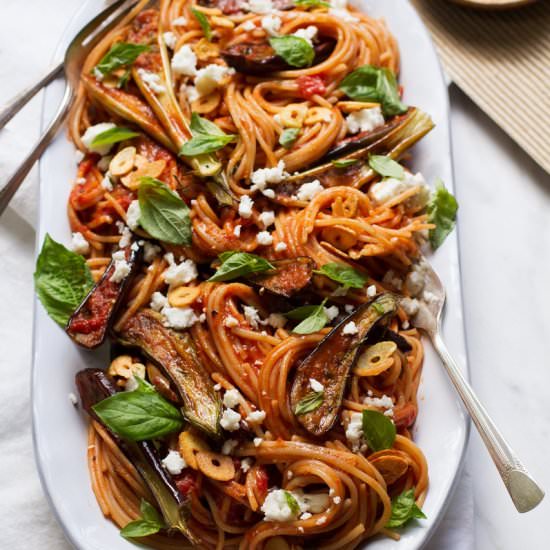Late Summer Eggplant Pasta - Recipe photo by SaltandWind