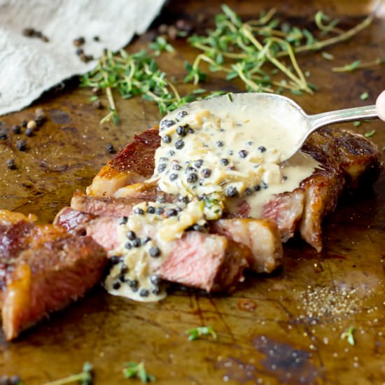 Ribeye Au Poivre - Recipe photo by TheGourmetGourmand