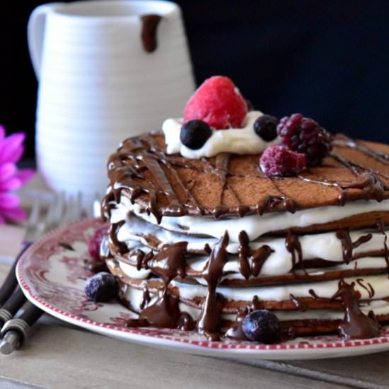 Chocolate pancake - Recipe photo by mesinspirationsculinaires