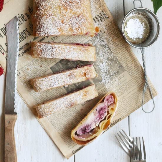 Raspberry ricotta-strudel - Recipe photo by Lirumlarumblog