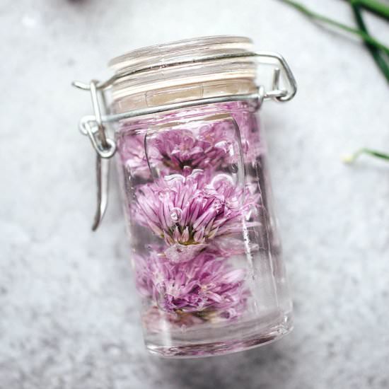 Chive Blossom Vinegar - Recipe photo by VegetarianVentures