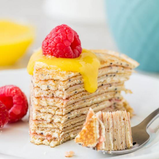 Lemon Raspberry Crepe Cake - Recipe photo by Shineshka