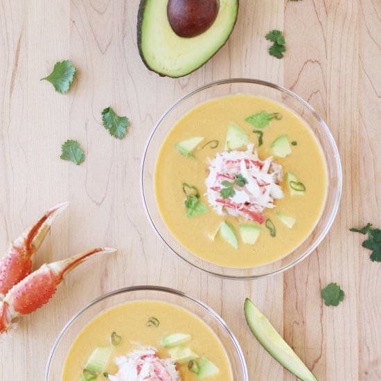 Crab, Corn, and Avocado Chowder - Recipe photo by foodnouveau