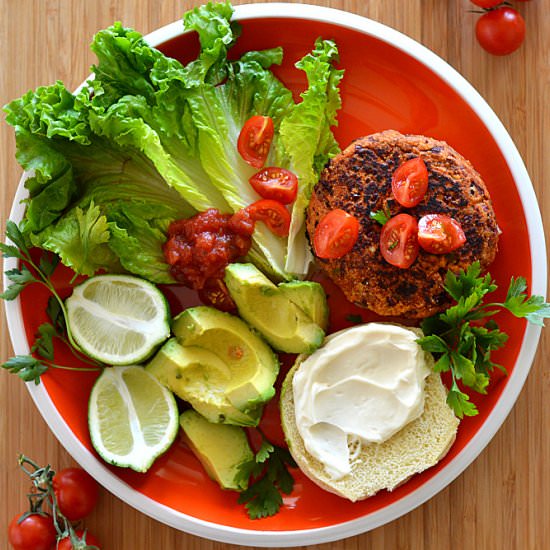 3 Ingredient Red Bean Burger - Recipe photo by TheVegLife
