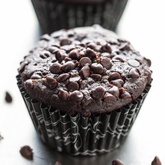 Triple Chocolate Zucchini Muffins - Recipe photo by Averie