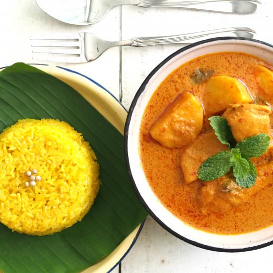 Turmeric Rice & Chicken Curry - Recipe photo by Bake With Paws
