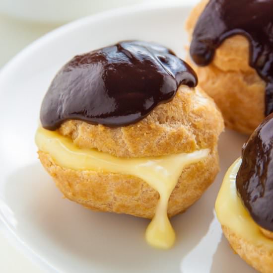 Boston Cream Puffs - Recipe photo by BakerbyNature