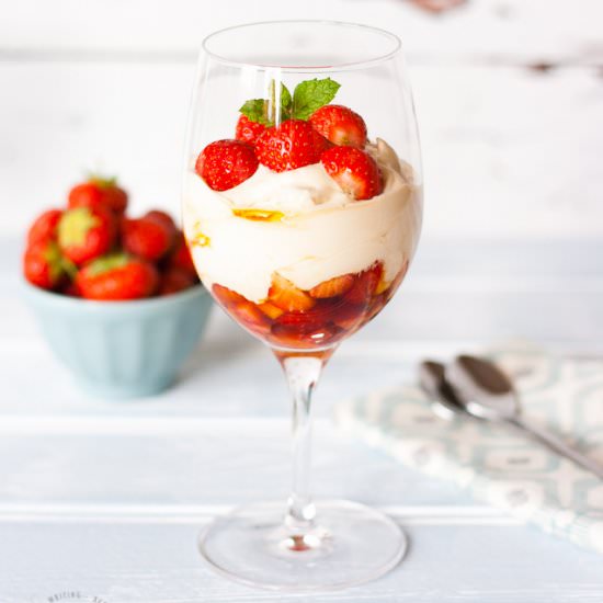 Pimms Strawberry Syllabub - Recipe photo by Fuss Free Flavours