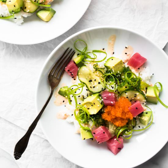 Avocado and Tuna Poke Bowl - Recipe photo by hapanom