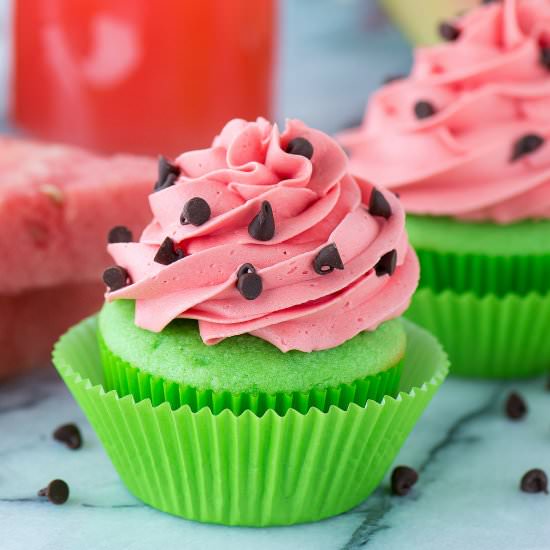 Watermelon Cupcakes - Recipe photo by thefirstyearblog