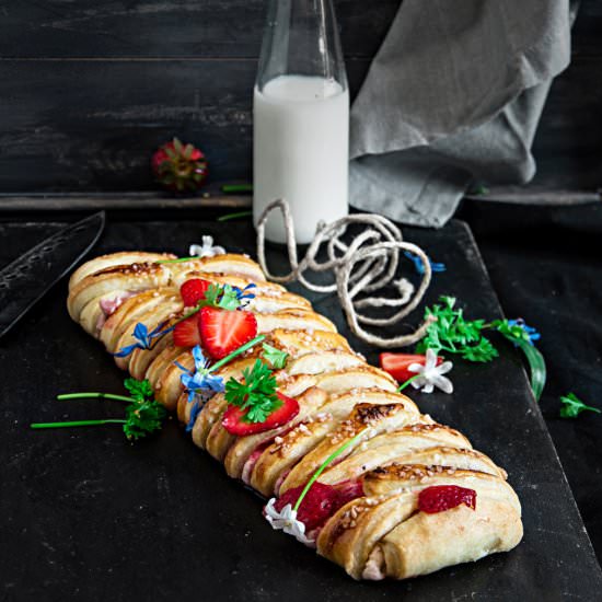 Braided Strawberry Pastry - Recipe photo by Anu@MyGingerGarlicKitchen