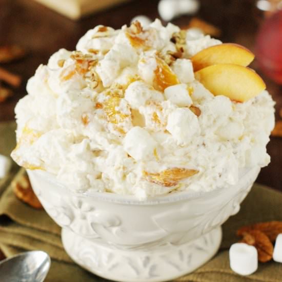 Peach Fluff Salad - Recipe photo by thekitchenismyplayground