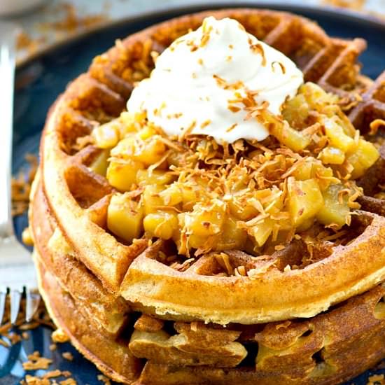 Overnight Yeast Waffles - Recipe photo by WholeAndHeavenlyOven