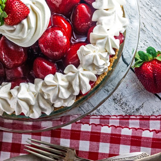 Mile High Strawberry Pie - Recipe photo by cookiesforengland