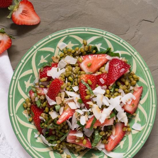 Strawberry Mung Bean Salad - Recipe photo by boastfulfood
