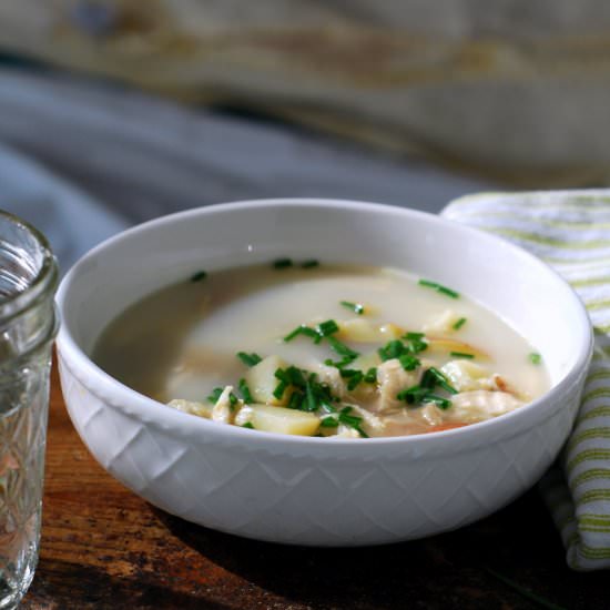Potato, Leek, and Chicken Soup - Recipe photo by dragonflyhomerecipes