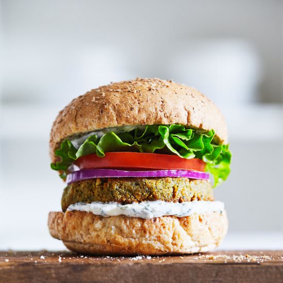 Falafel Tahini Burgers - Recipe photo by Natural Girl Modern World