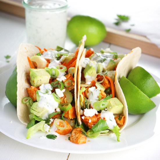 Weeknight Buffalo Turkey Tacos - Recipe photo by EatInEatOut Magazine