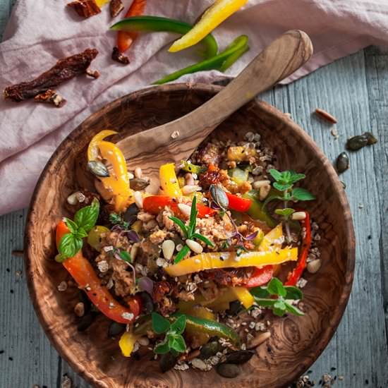 Healthy Grilled Peppers with Mango - Recipe photo by Purple Avocado