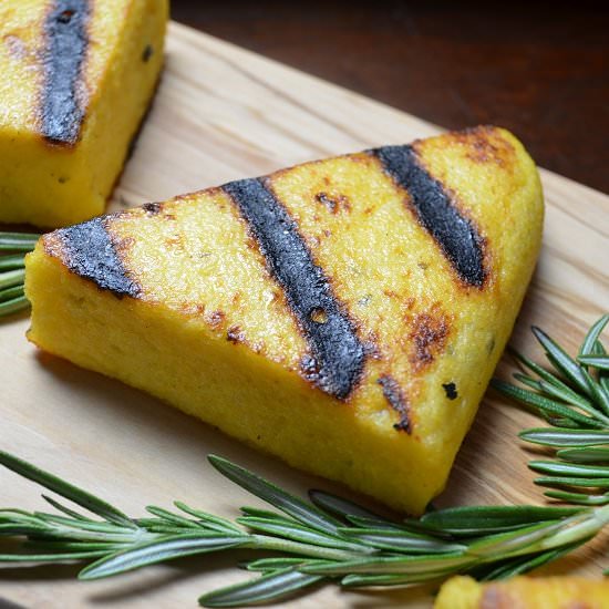 Easy Garlicky Grilled Polenta - Recipe photo by shelovesbiscotti
