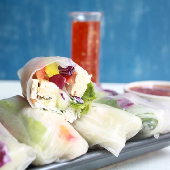 Summer Rolls and Sweet Chilli Sauce - Recipe photo by The Desserted Girl