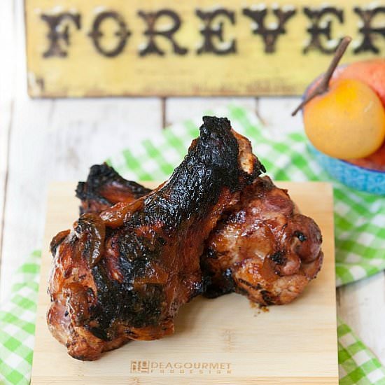 BBQ Peach Chipotle Turkey Drummette - Recipe photo by Food Done Light