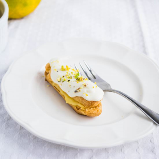 Lemon and White Chocolate Eclairs - Recipe photo by ohsweetcitrus