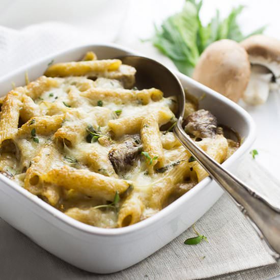 Mushroom pasta bake - Recipe photo by The Girl Loves To Eat