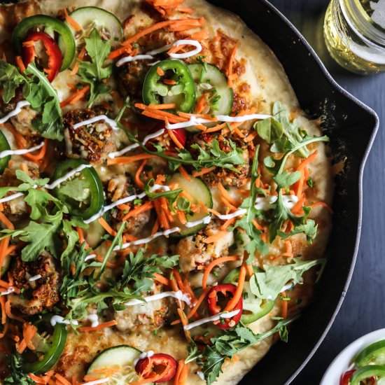 Chicken Bahn Mi Skillet Pizza - Recipe photo by griermountain