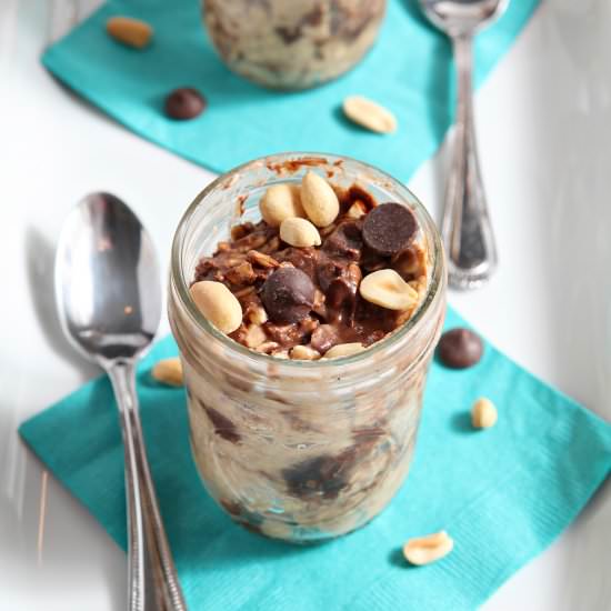 Nut Butter Chocolate Overnight Oats - Recipe photo by thespeckledpalate