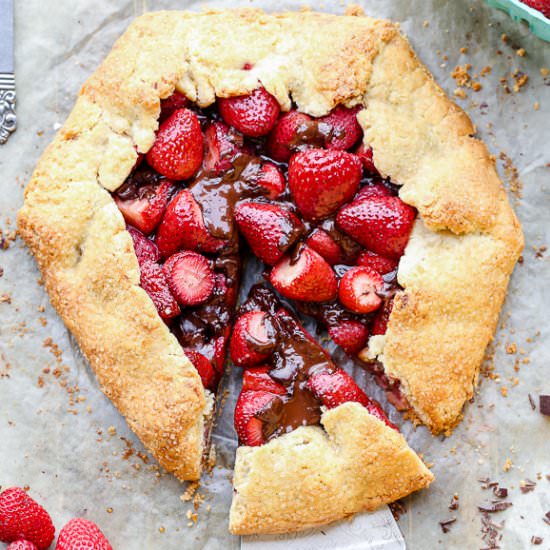 Chocolate Strawberry Galette - Recipe photo by bakerita