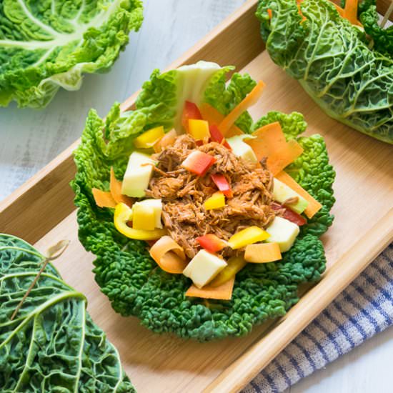 Orange BBQ Pulled Pork Cabbage Wrap - Recipe photo by WhittyPaleo