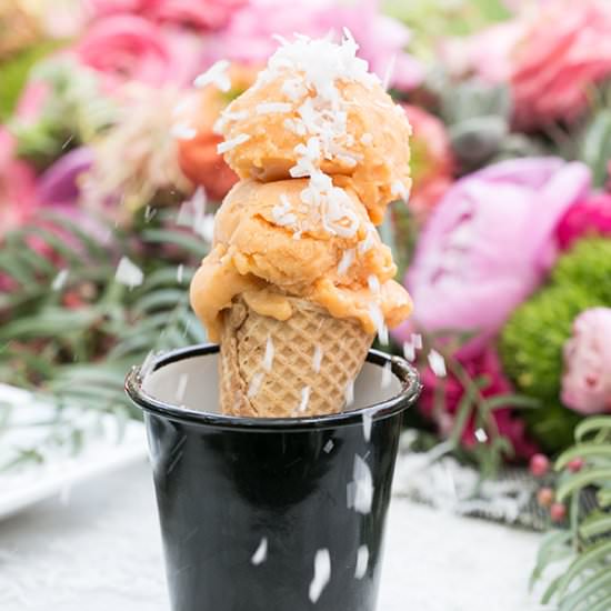 Papaya and Banana Coconut Sorbet - Recipe photo by sugarandcharm