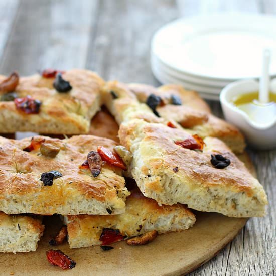 Focaccia with Olives and Rosemary - Recipe photo by gooddinnermom