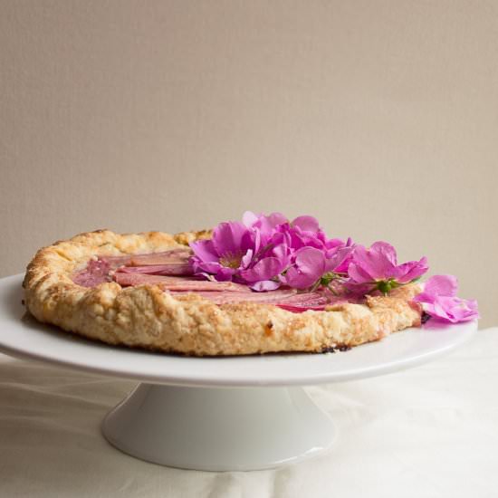 Rhubarb and Wild Rose Galette - Recipe photo by hungryscribbler