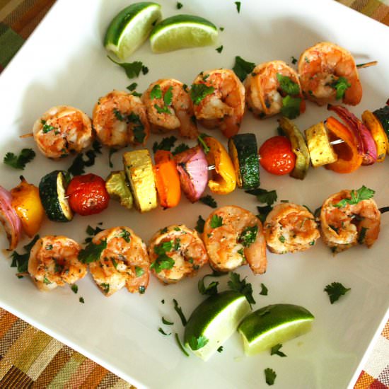 Chili Lime Shrimp and Veggie Kebabs - Recipe photo by ditchtherecipe