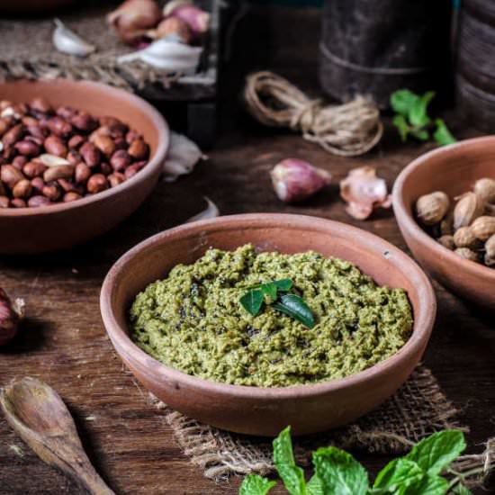 Mint Peanut Chutney - Recipe photo by PT