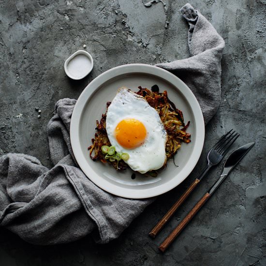 Potato pancake with a fried egg - Recipe photo by what should i eat for breakfast today